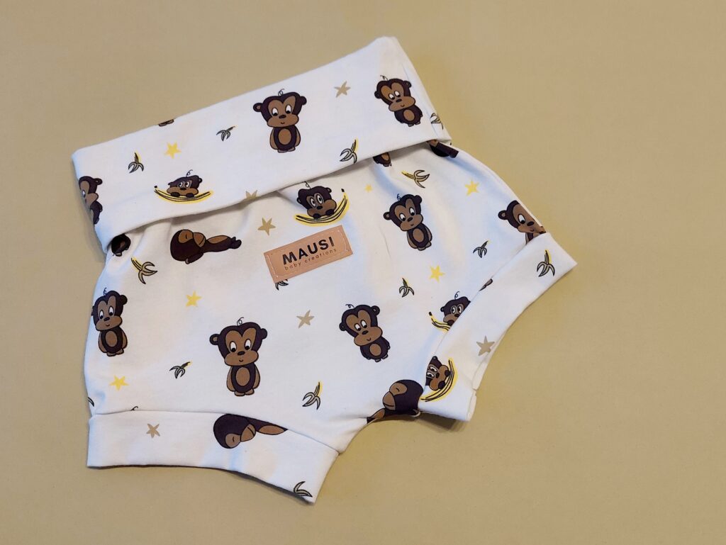 kratke hlače (bloomers) za otroke z motivom opic